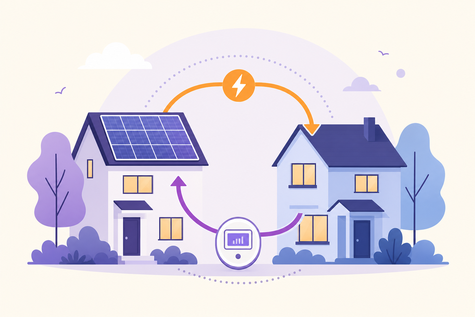 Community energy sharing illustration